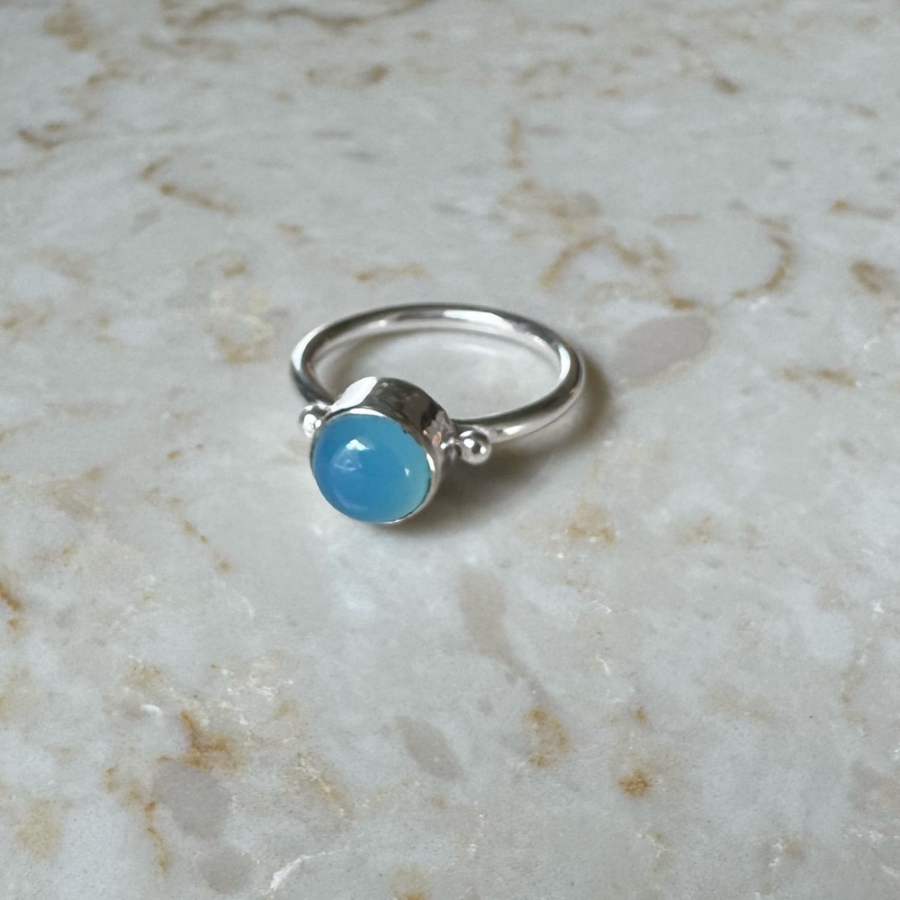 NWOT Sundance Stormlit Tides Ring, Blue Chalcedony, Sterling Silver